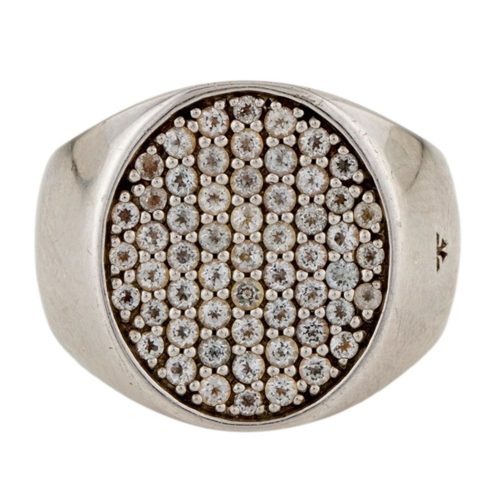 TOM WOOD STERLING SILVER TOPAZ SIGNET COCKTAIL RING